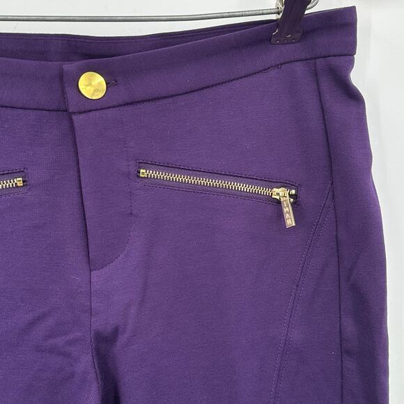 IMAN Global Chic Power Ponte Ankle Pant w/ Illusion Seaming Purple Womens Size 4 - Picture 4 of 11